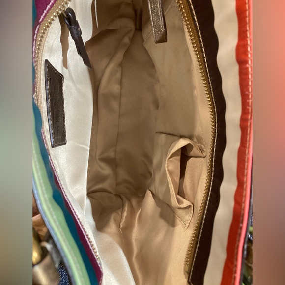 Coach Legacy Multicolor Stripe Sateen Tote Bag Handbag Purse F14009 - Picture 7 of 8